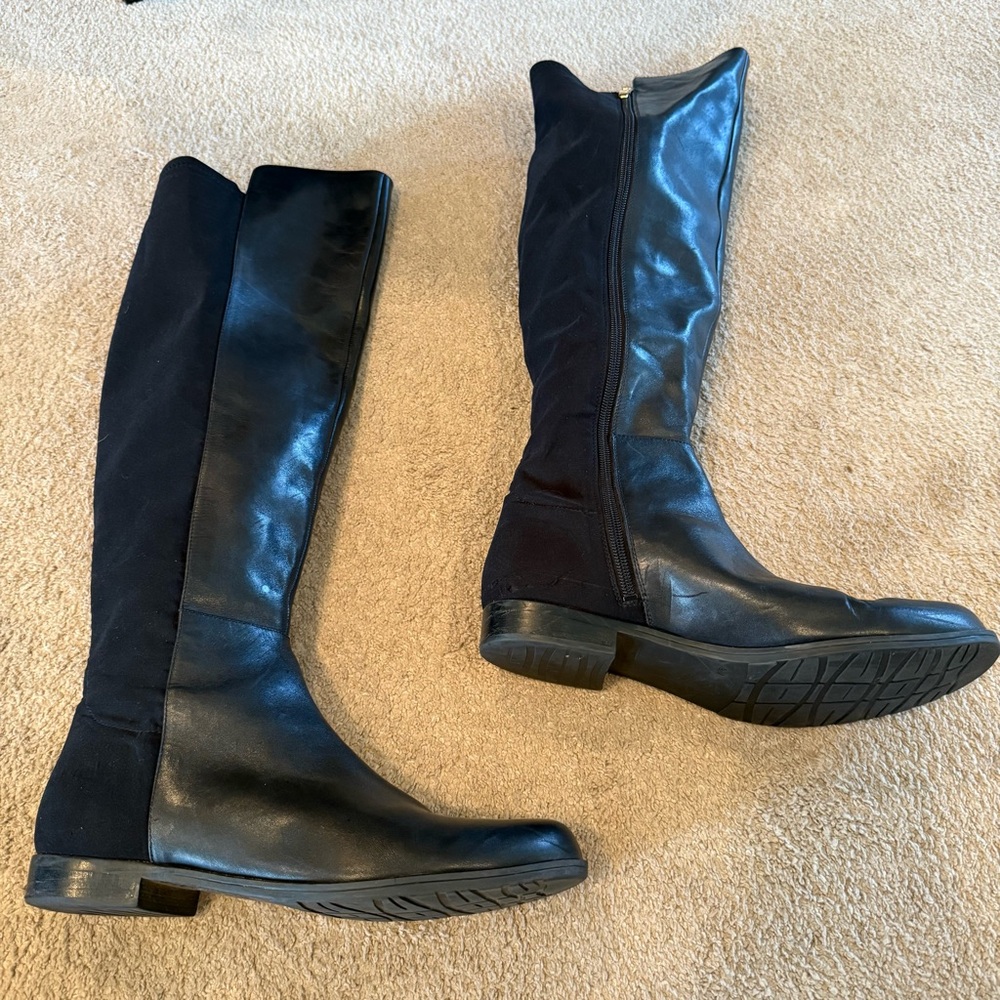 Size 9.5 Marc Fisher Black Over the Knee Leather Boots
